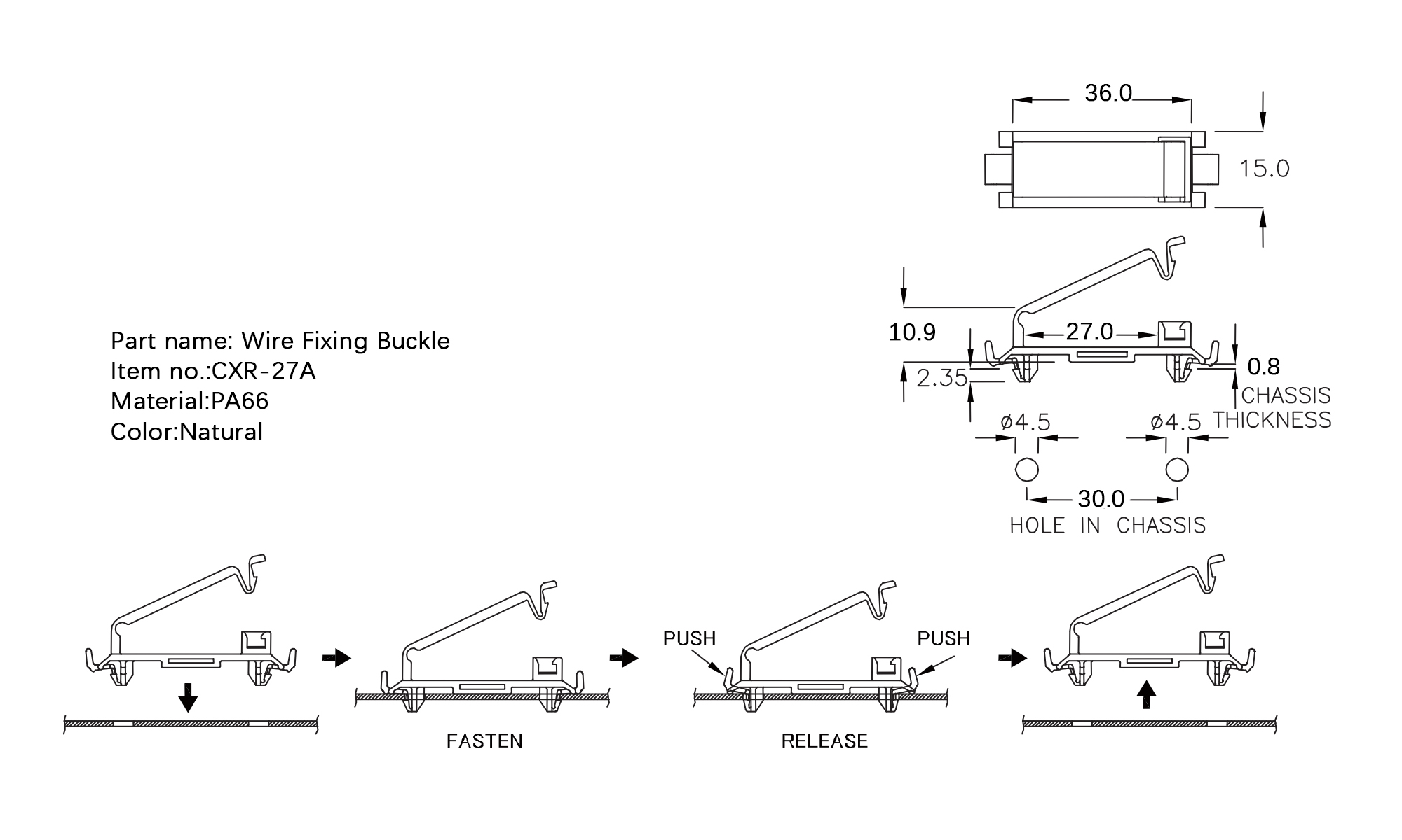 Wire Fixing Buckle CXR-27A